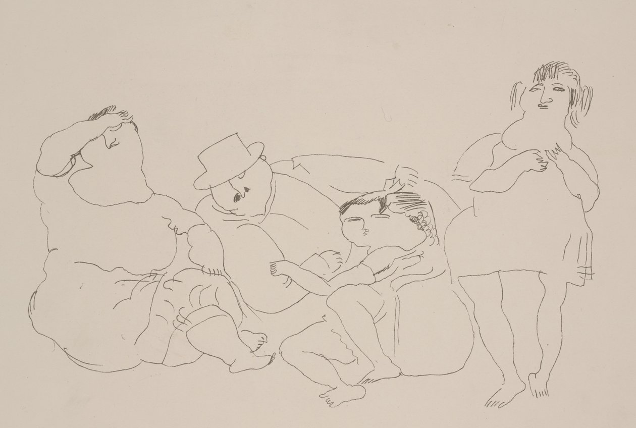 Család, 1923-25 (litho) alkotó: Jules Pascin