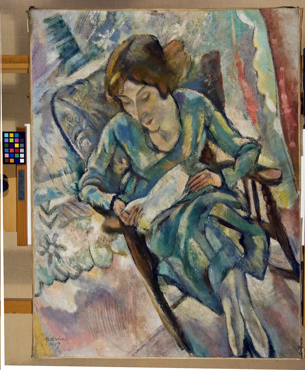 Zöld ruhás lány, 1917 alkotó: Jules Pascin