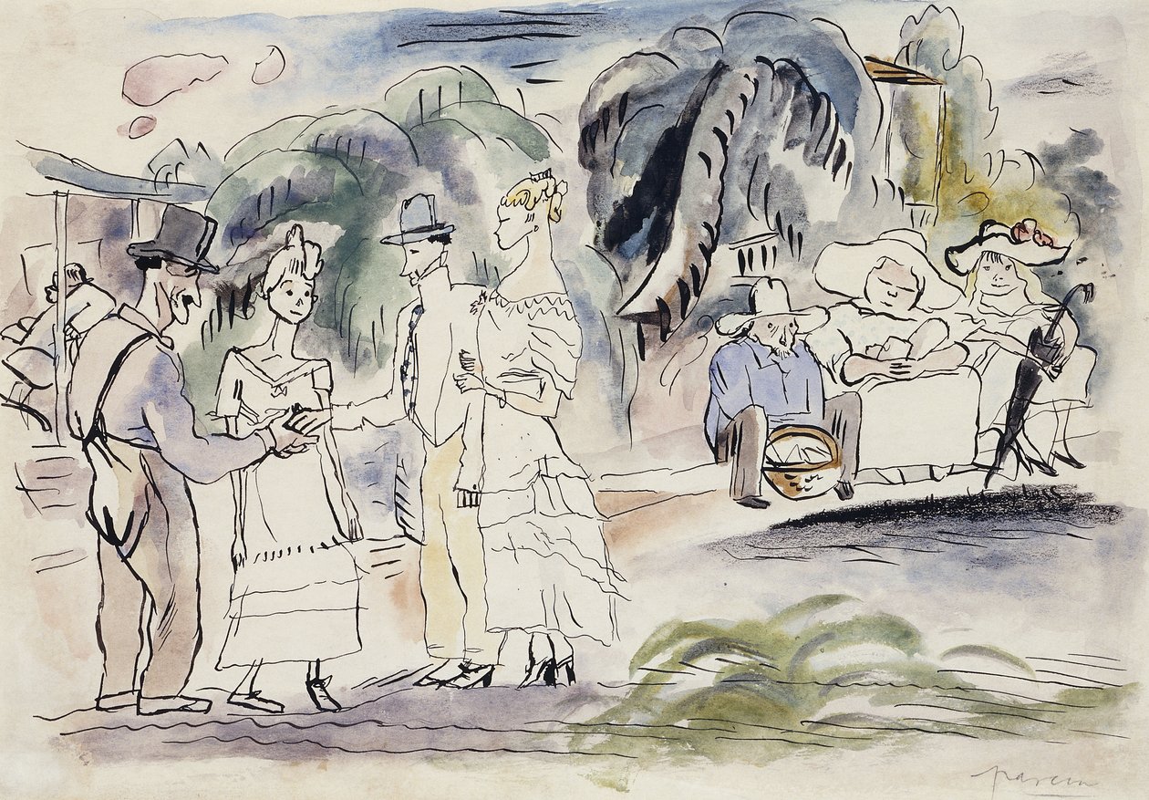 Floridában; En Floride, 1917 körül alkotó: Jules Pascin