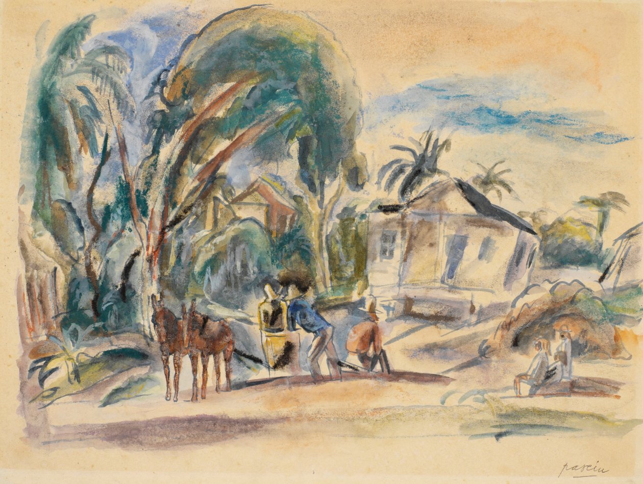 Táj, házak és fák alkotó: Jules Pascin