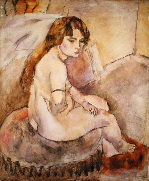 Meztelenül ülve egy pólón alkotó: Jules Pascin