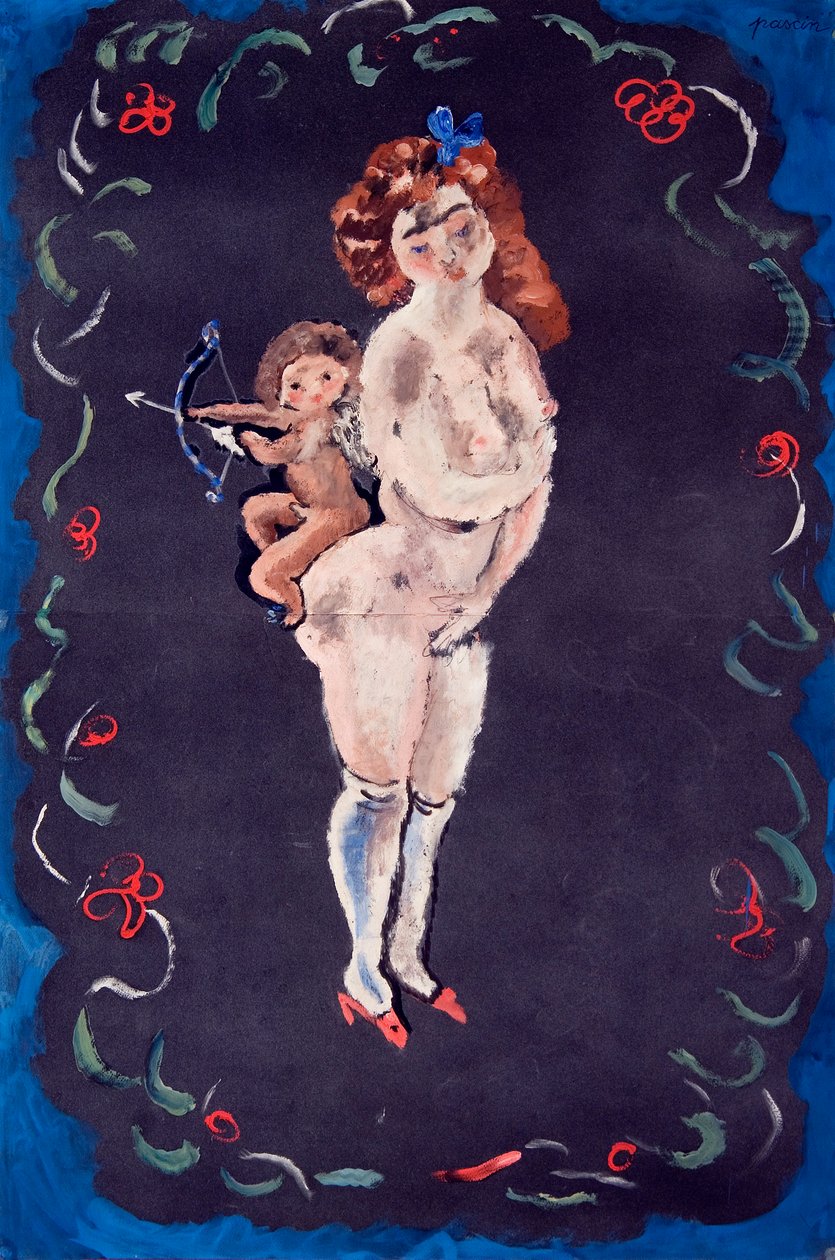 Akt és Ámor alkotó: Jules Pascin