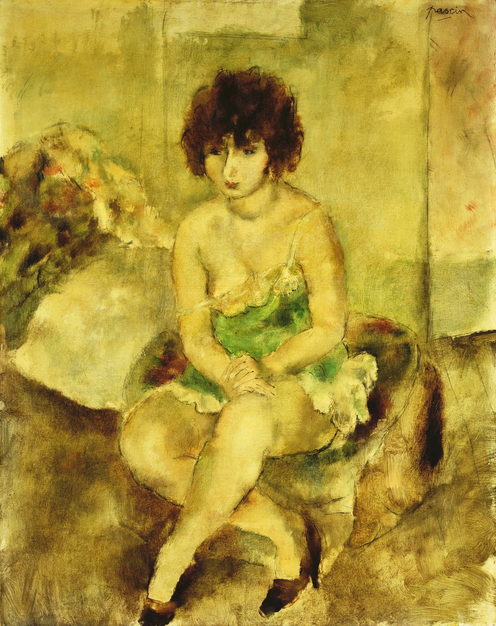 Lucy Krohg portréja, 1925 körül alkotó: Jules Pascin