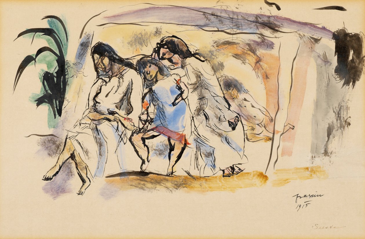 Szieszta, 1915 (a WC papír) alkotó: Jules Pascin