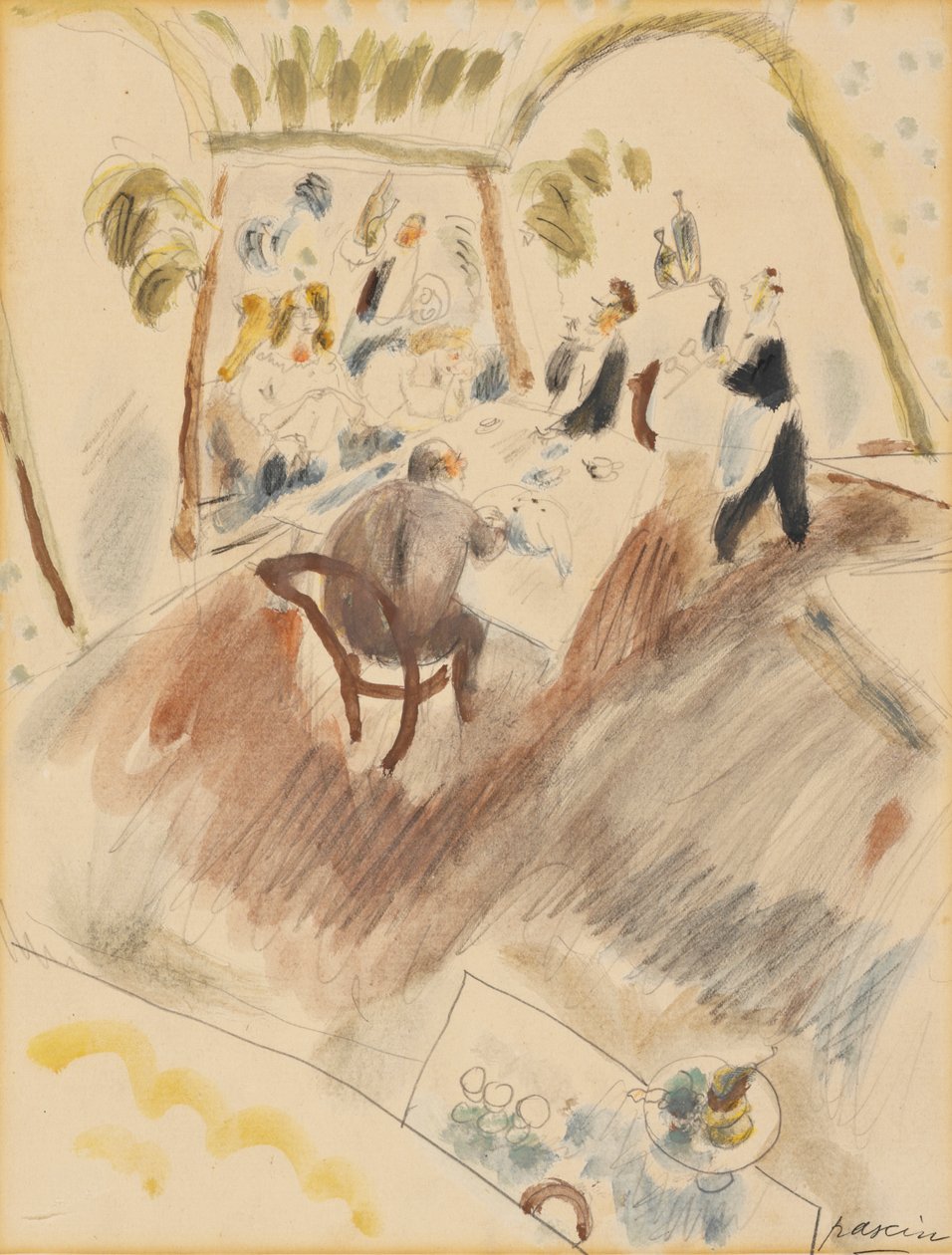 Két férfi ebédel alkotó: Jules Pascin