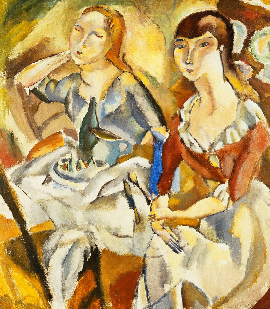 Fiatal lányok ülnek együtt alkotó: Jules Pascin