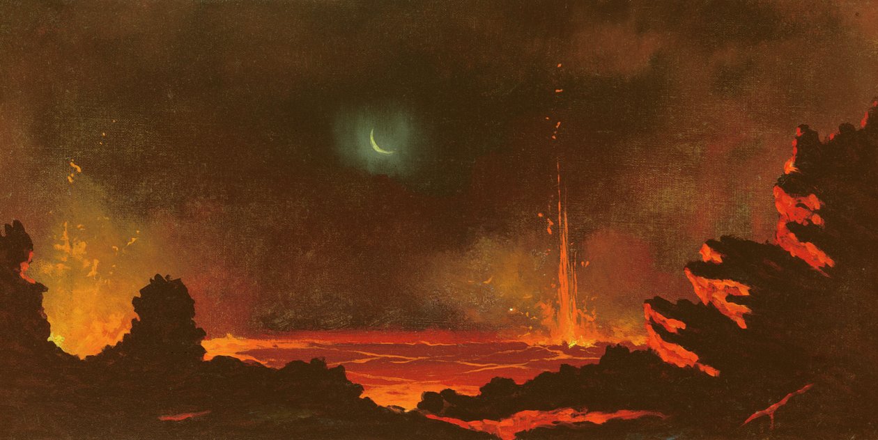 Vulkán, Hawaii, 1888 alkotó: Jules Tavernier
