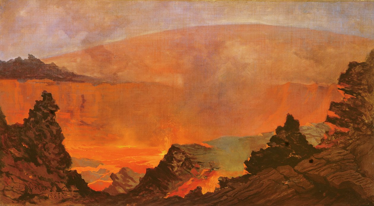Vulkán Hawaiin, 1888 alkotó: Jules Tavernier
