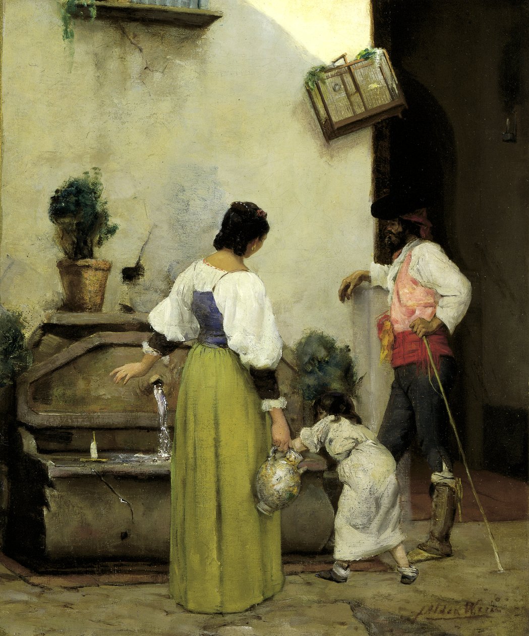 A vízvályúnál, 1876-1877. alkotó: Julian Alden Weir
