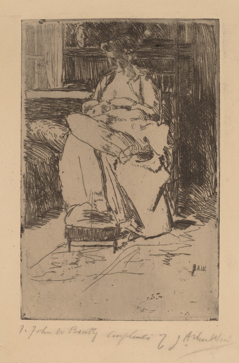 Anya és gyermek. alkotó: Julian Alden Weir