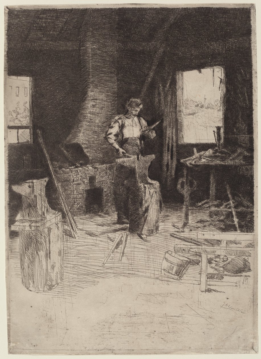 A kovácsműhely alkotó: Julian Alden Weir
