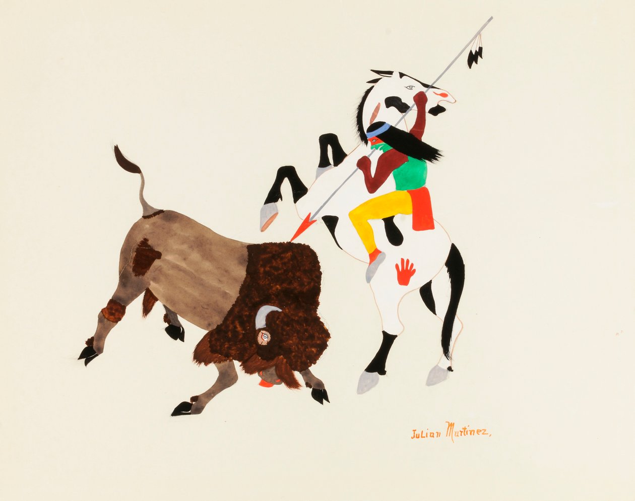 Buffalo Hunter, kb. 1920-1925. alkotó: Julian Martinez