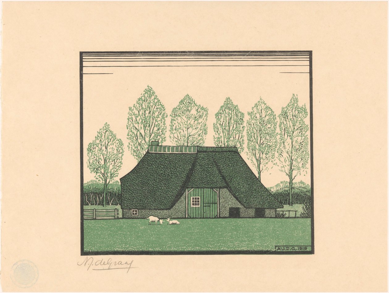 Egy nádfedeles Farm alkotó: Julie de Graag (signed by artist)