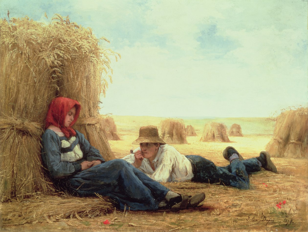 Betakarítás ideje, 1878 alkotó: Julien Dupre