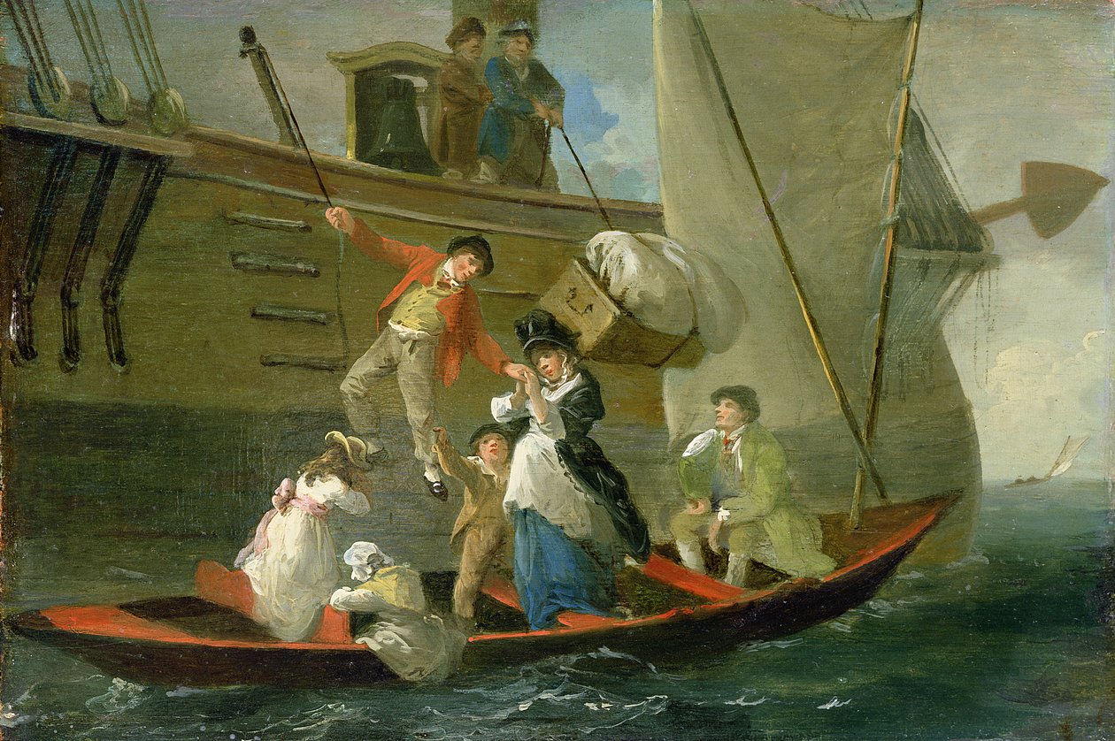 Egy házas tengerész búcsúja, 1800 körül alkotó: Julius Caesar Ibbetson