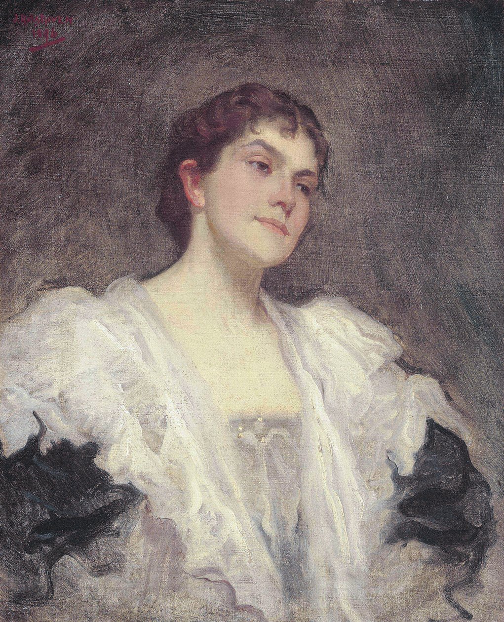 Az énekesnő, Lady Lillian June Henschel, szül. Bailey alkotó: Julius C. Rolshoven
