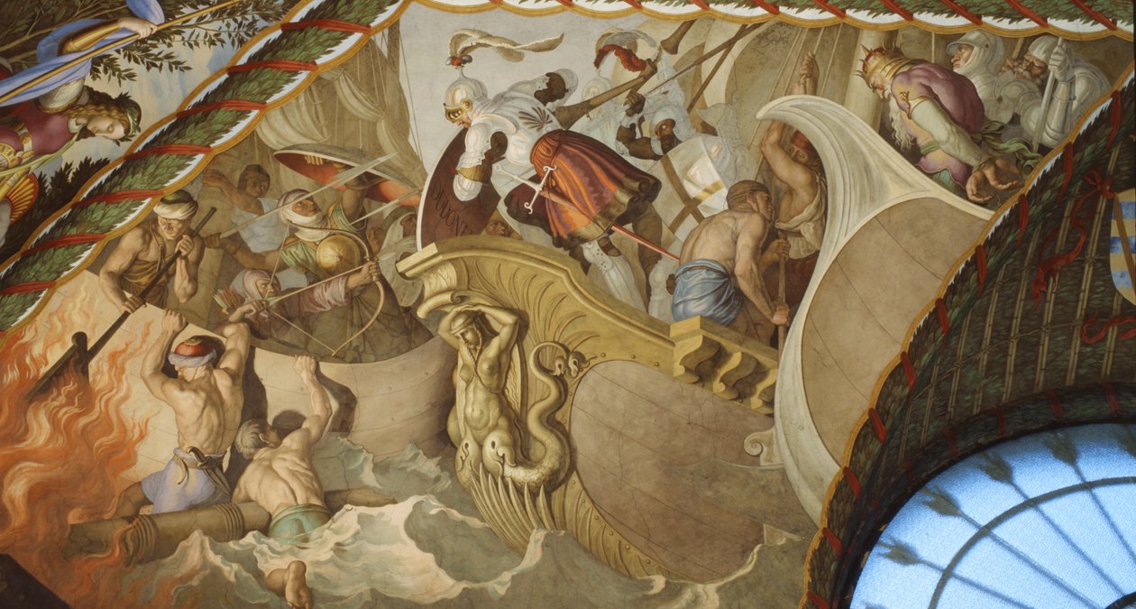Tengerészeti csata alkotó: Julius Schnorr von Carolsfeld
