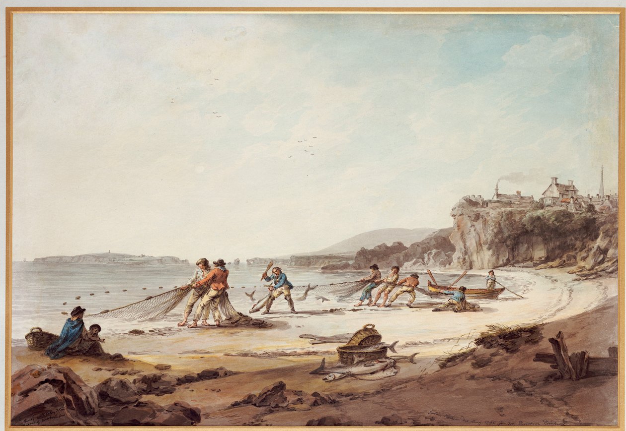 Egy háló Tenbyben, 1795 alkotó: Julius Caesar Ibbetson