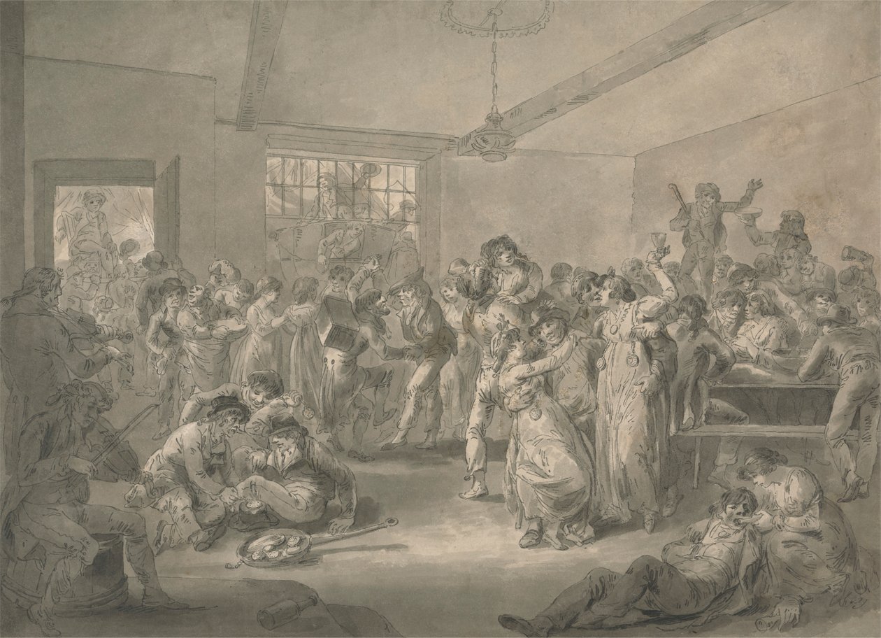 Tengerészek körbe- és sütögető órái alkotó: Julius Caesar Ibbetson