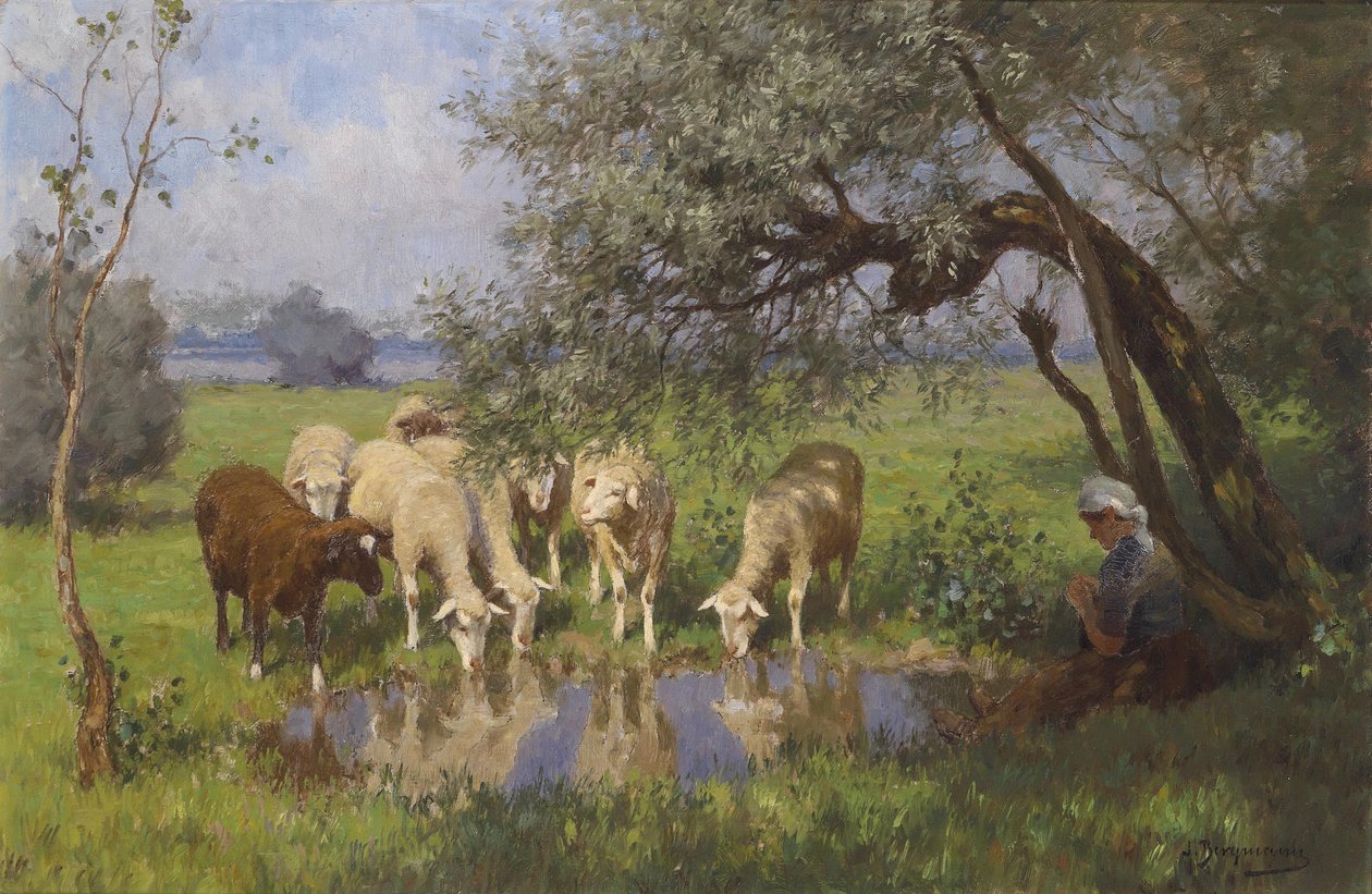 A pásztorlány pihen alkotó: Julius Hugo Bergmann