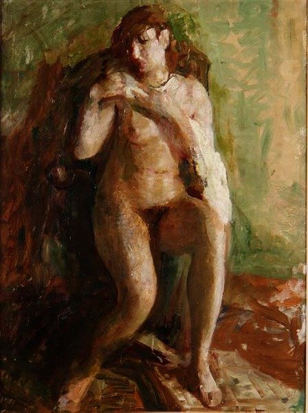 A fürdő után alkotó: Julius Paulsen