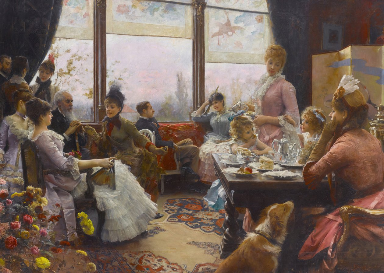 Öt óra tea, 1883-1884. alkotó: Julius Stewart
