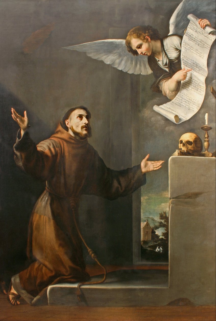 Szent Ferenc megkapja a hét kiváltságot az angyaltól alkotó: Jusepe de Ribera