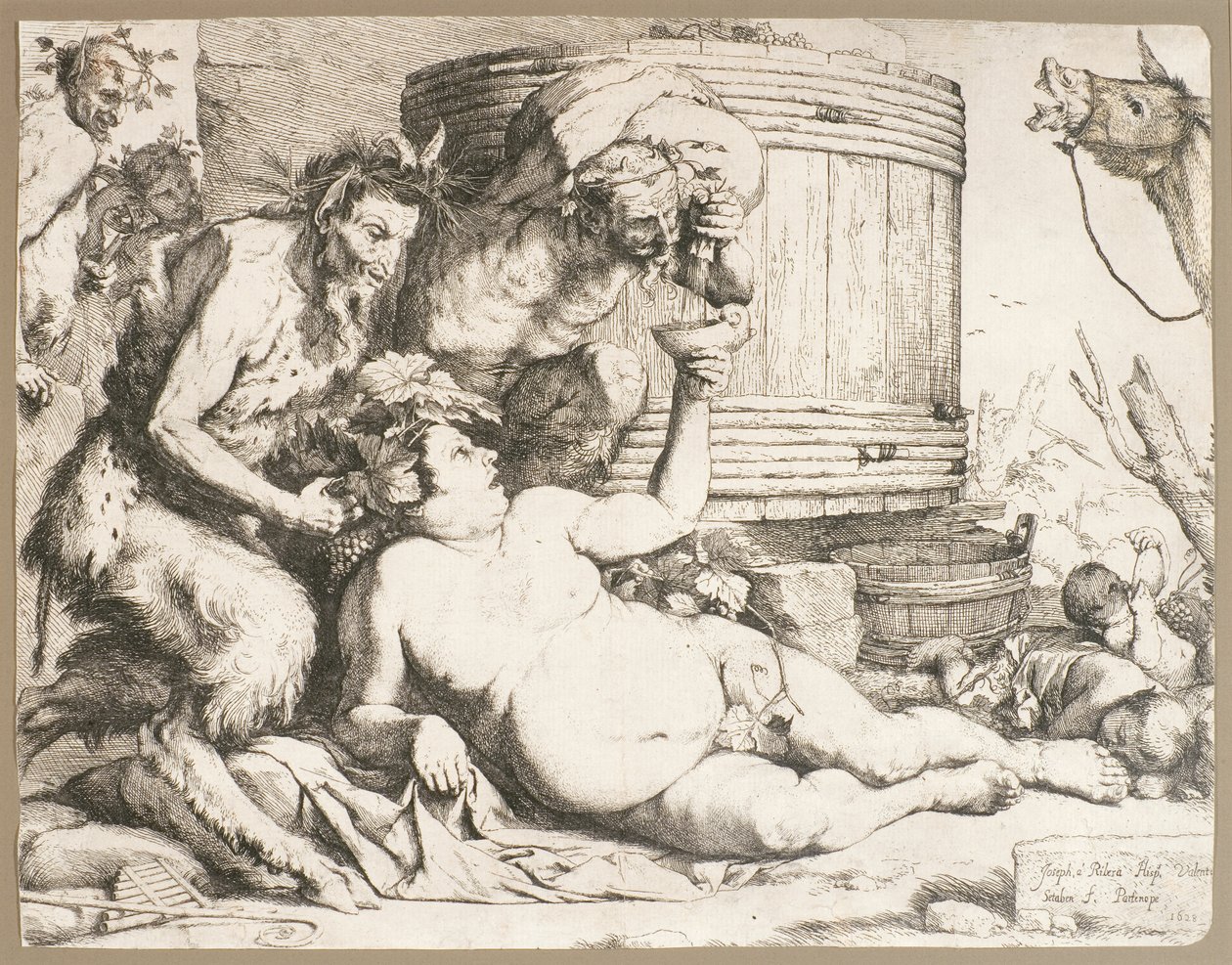 Silenus a boroskádnál, 1628 alkotó: Jusepe de Ribera