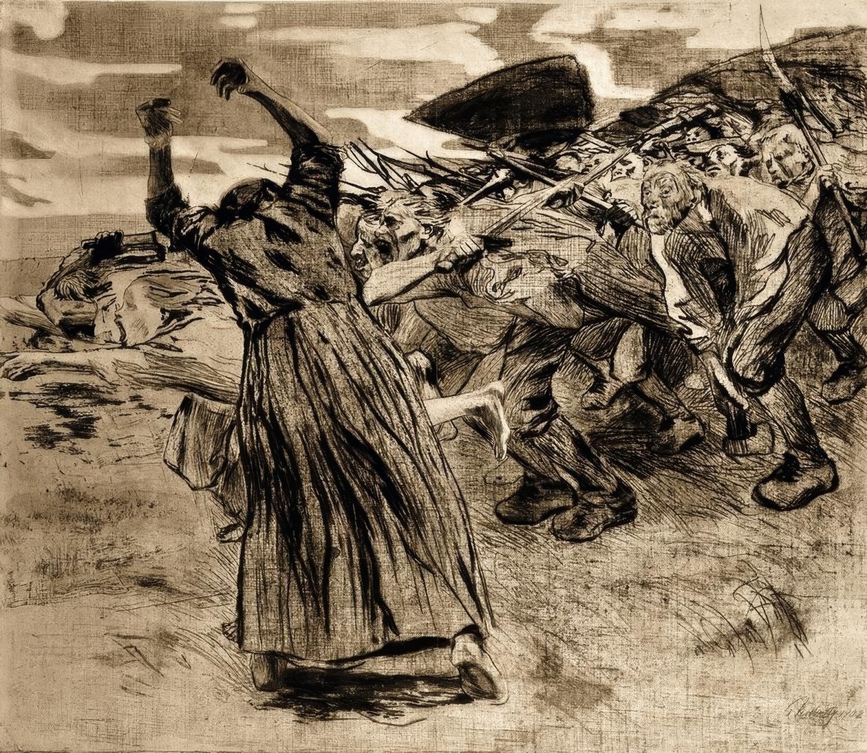 Losbruch alkotó: Käthe Kollwitz