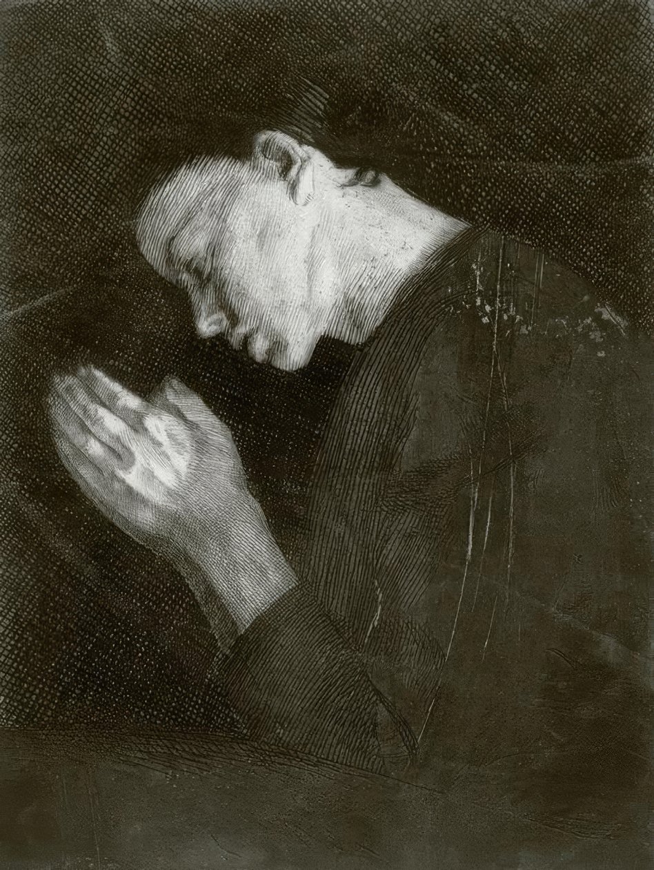Imádkozó lány alkotó: Käthe Kollwitz