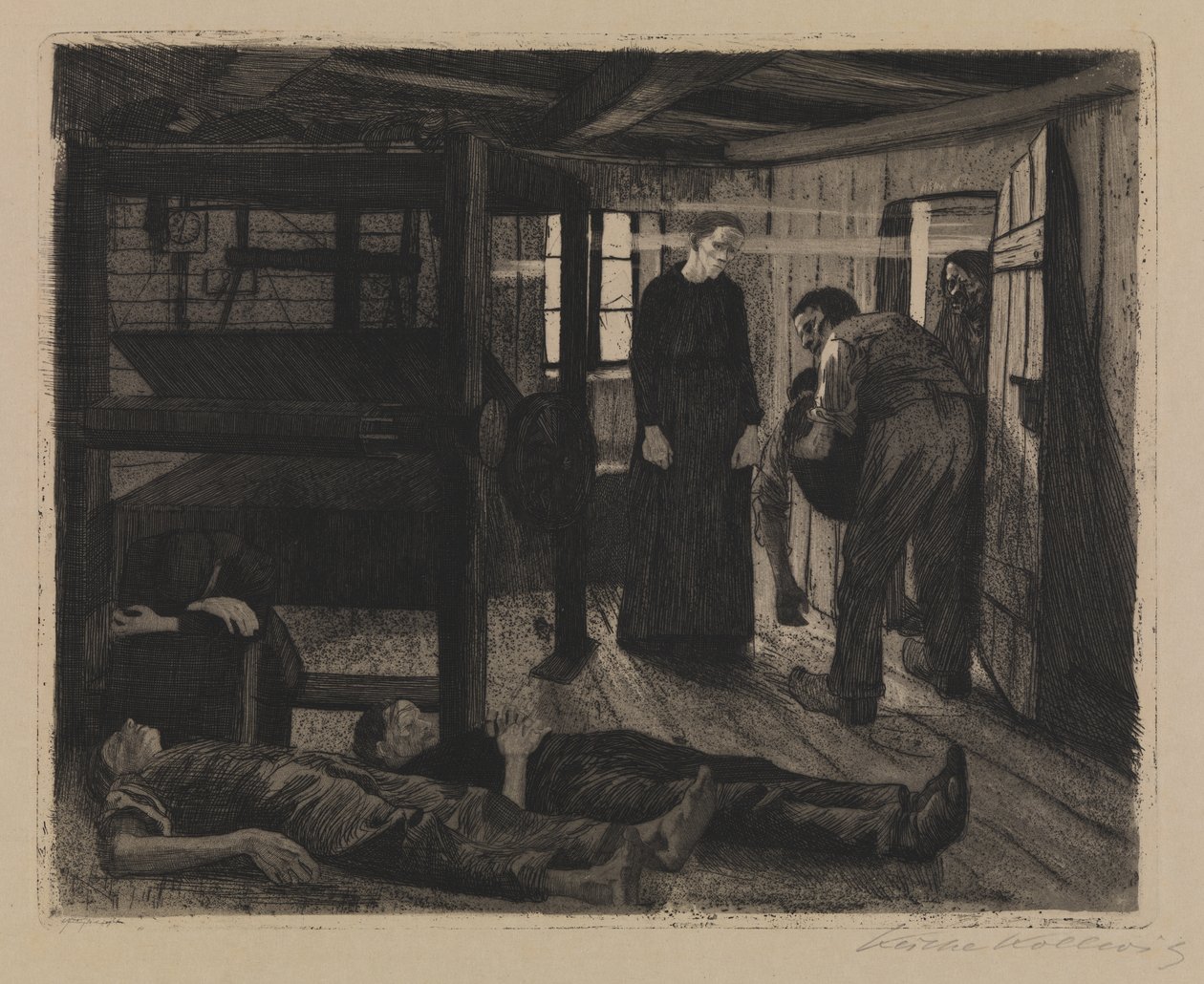 A takácsok lázadása – vége alkotó: Käthe Kollwitz