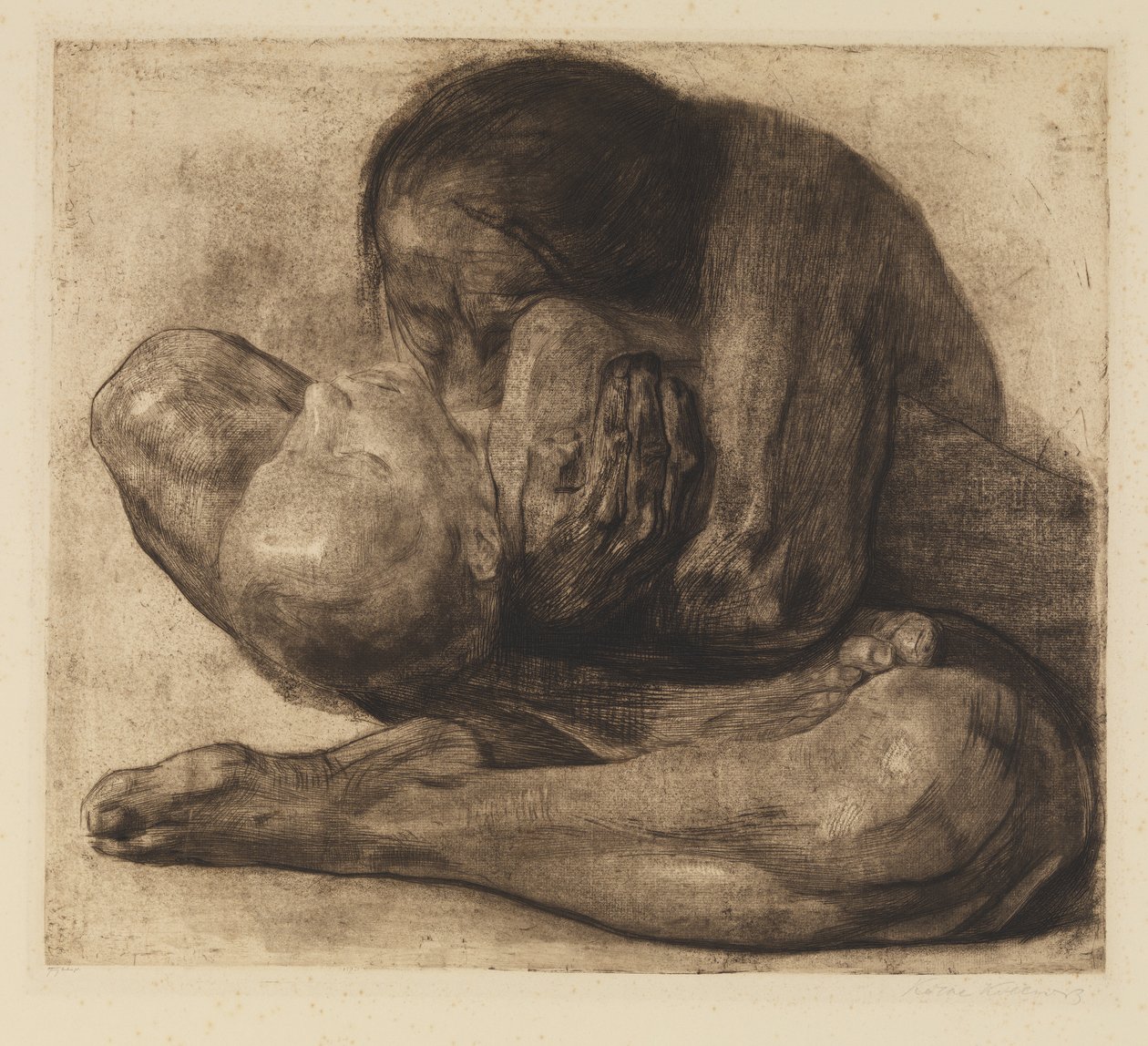 nő halott gyerekkel alkotó: Käthe Kollwitz