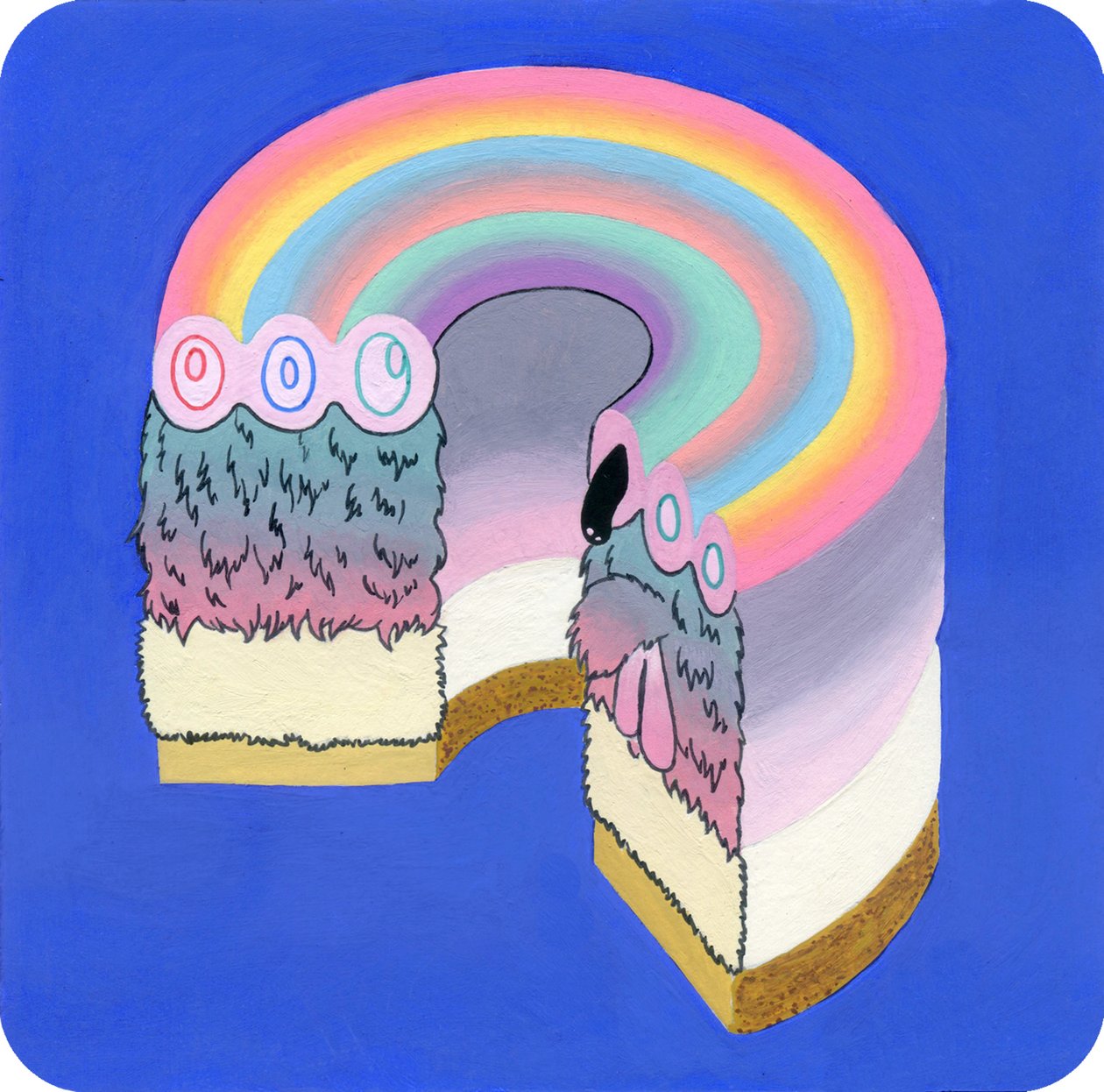 Fuzzcake, 2017 (vegyes média papíron) alkotó: Kam Tsz