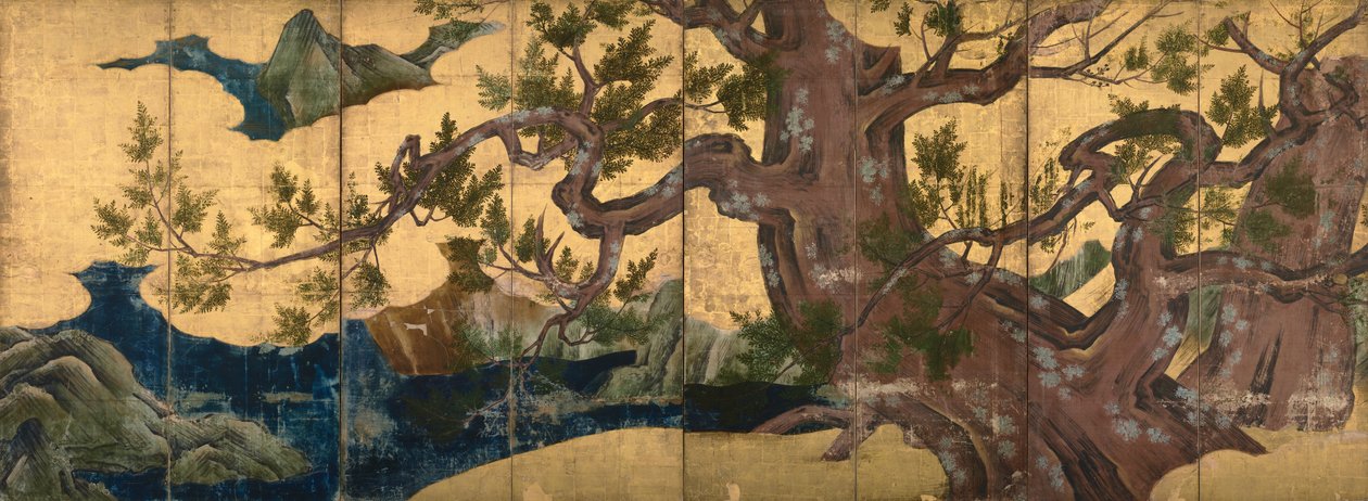 Ciprusfák alkotó: Kano Eitoku