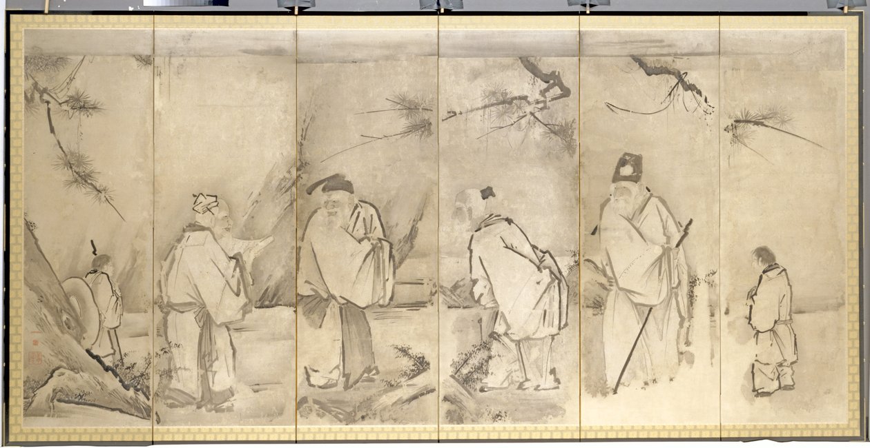 Mt. Shang négy vénje, 1600-as évek. alkotó: Kanō Tan’yū