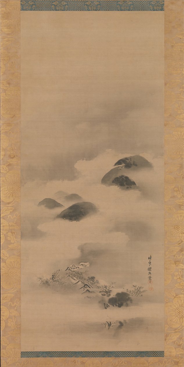 Táj holdfényben, 1662 után. alkotó: Kanō Tan’yū