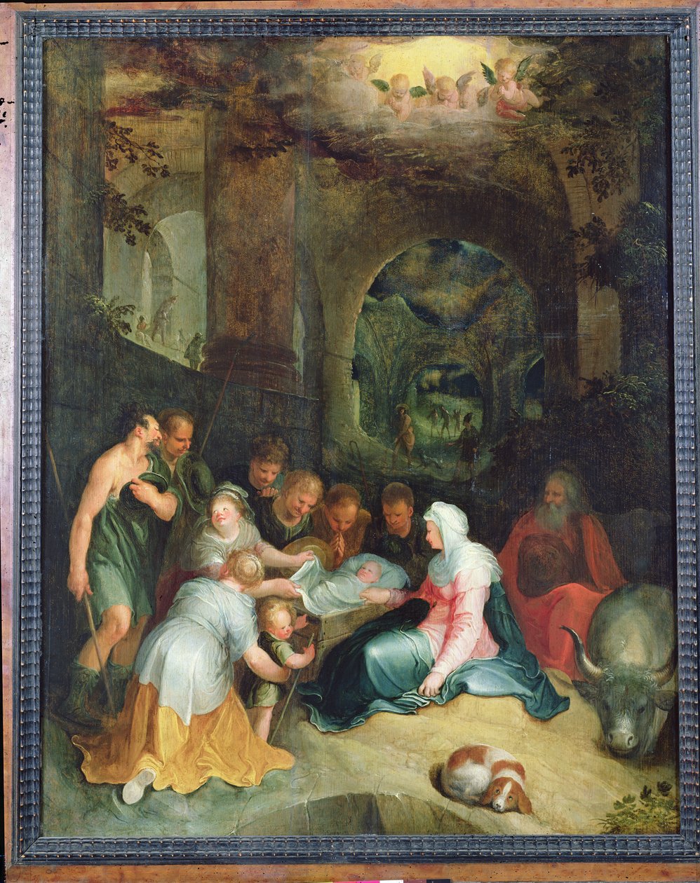 A Pásztorok imádása (olaj) alkotó: Karel van Mander III