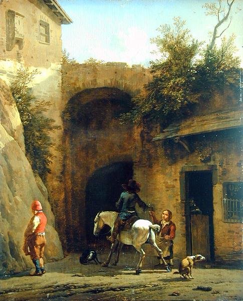 A fogadó előtt, 1658 alkotó: Karel Dujardin