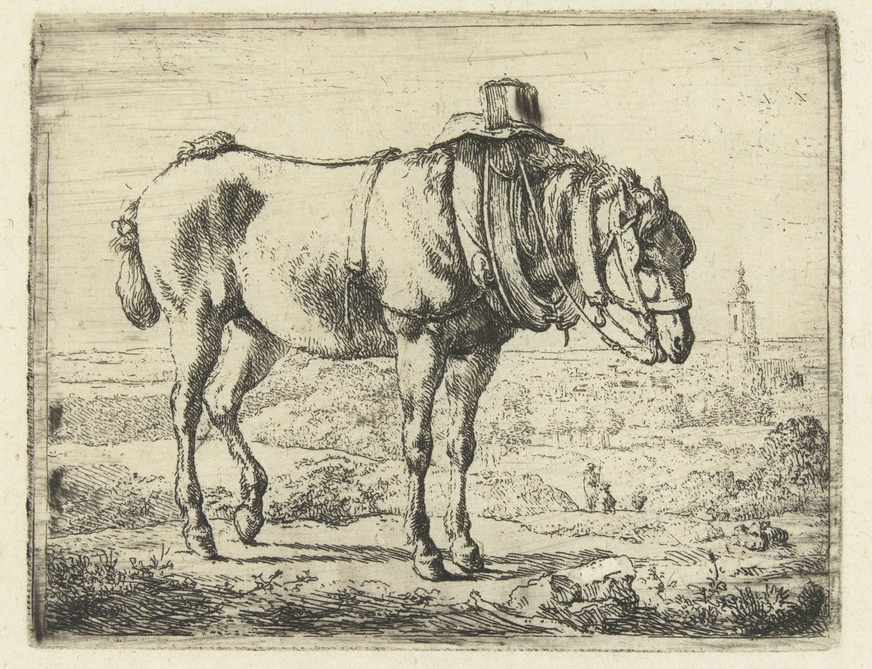 Igáslónak befogott ló alkotó: Karel du Jardin (possibly)