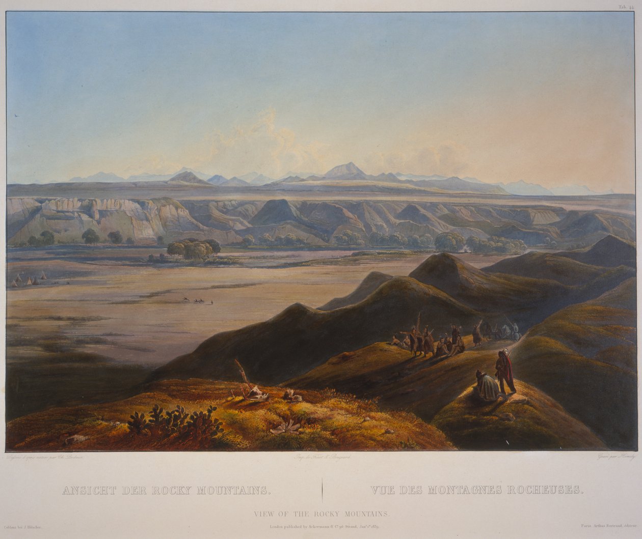 Kilátás a Sziklás-hegységre alkotó: Karl Bodmer