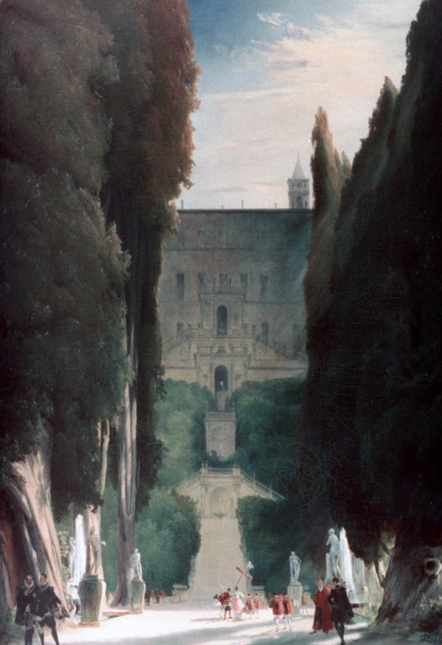 A Villa dEste kertje, 1830 alkotó: Carl Blechen