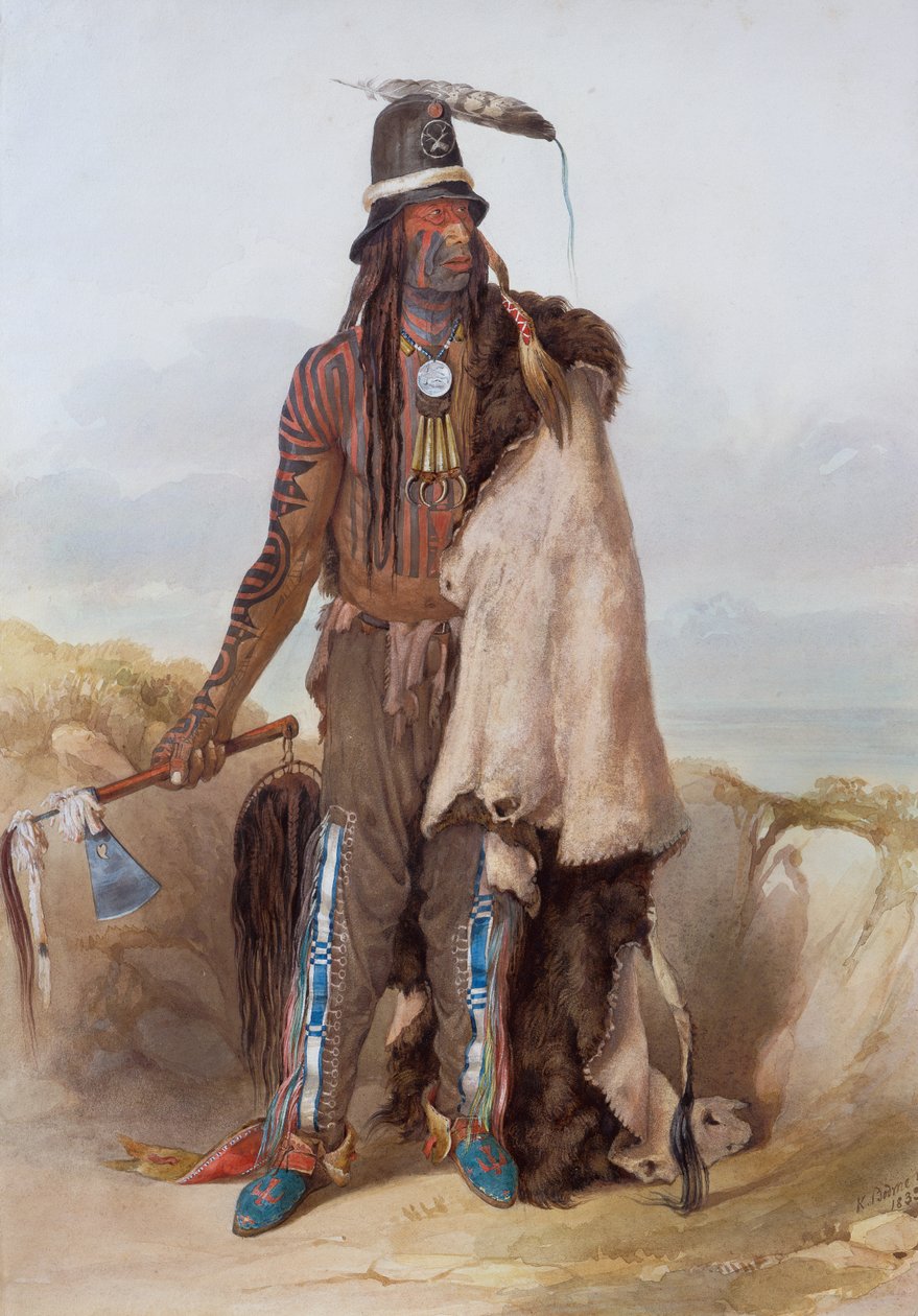 Abdih-Hiddisch, a minatári főnök alkotó: Karl Bodmer