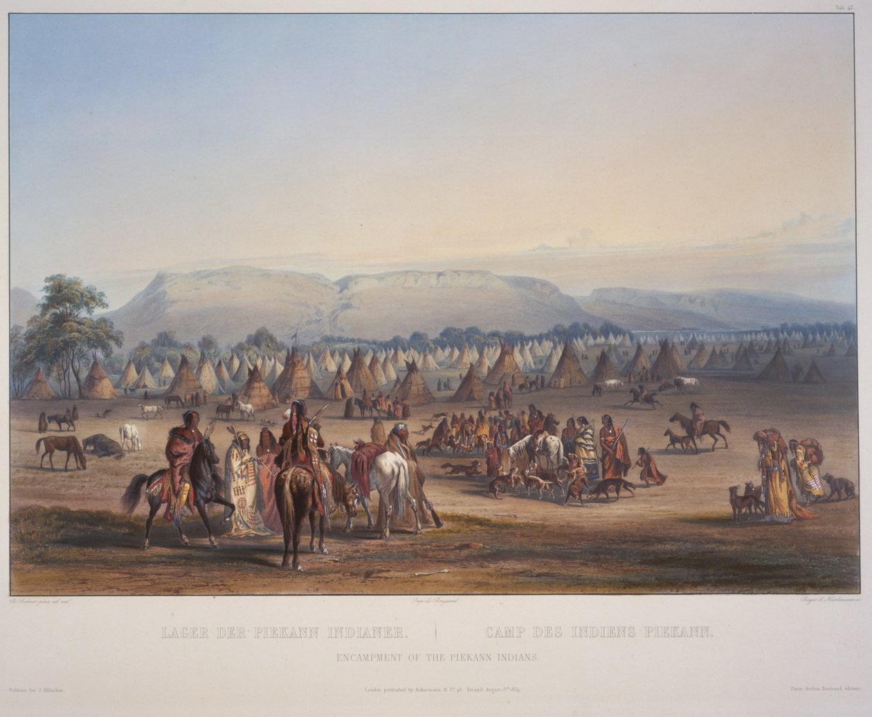 Peikann indiánok tábora alkotó: Karl Bodmer