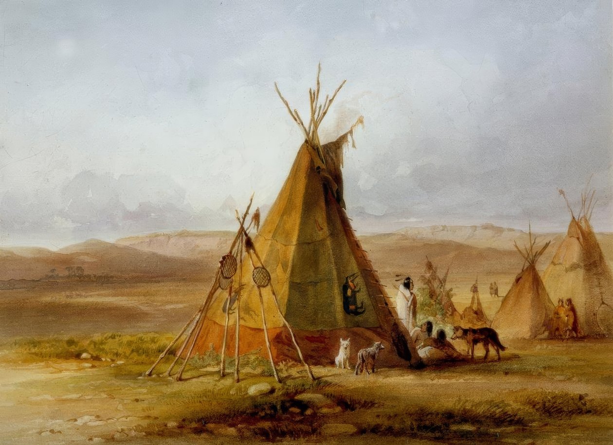 Assiniboin / Tipi / Karl Bodmer tábor alkotó: Karl Bodmer