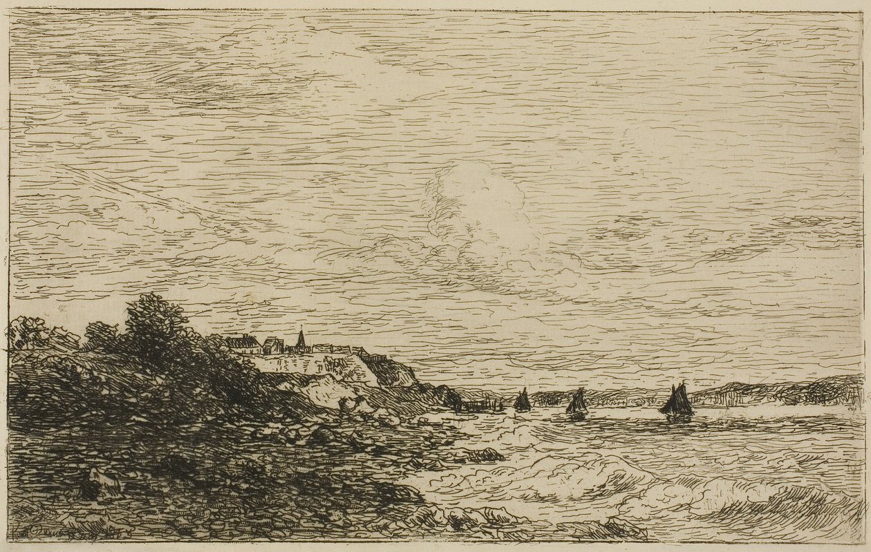 A Szajna Honfleur előtt alkotó: Karl Daubigny