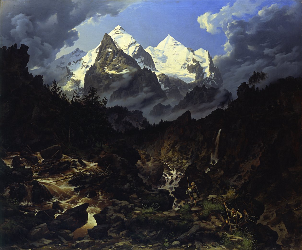 A Wetterhorn, 1830. alkotó: Karl Eduard Biermann