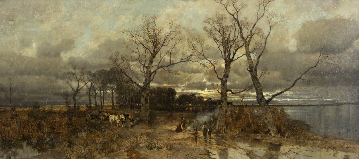 Jelenet Hollandiában, 1885-90 körül (olaj, vászon) alkotó: Karl Heffner