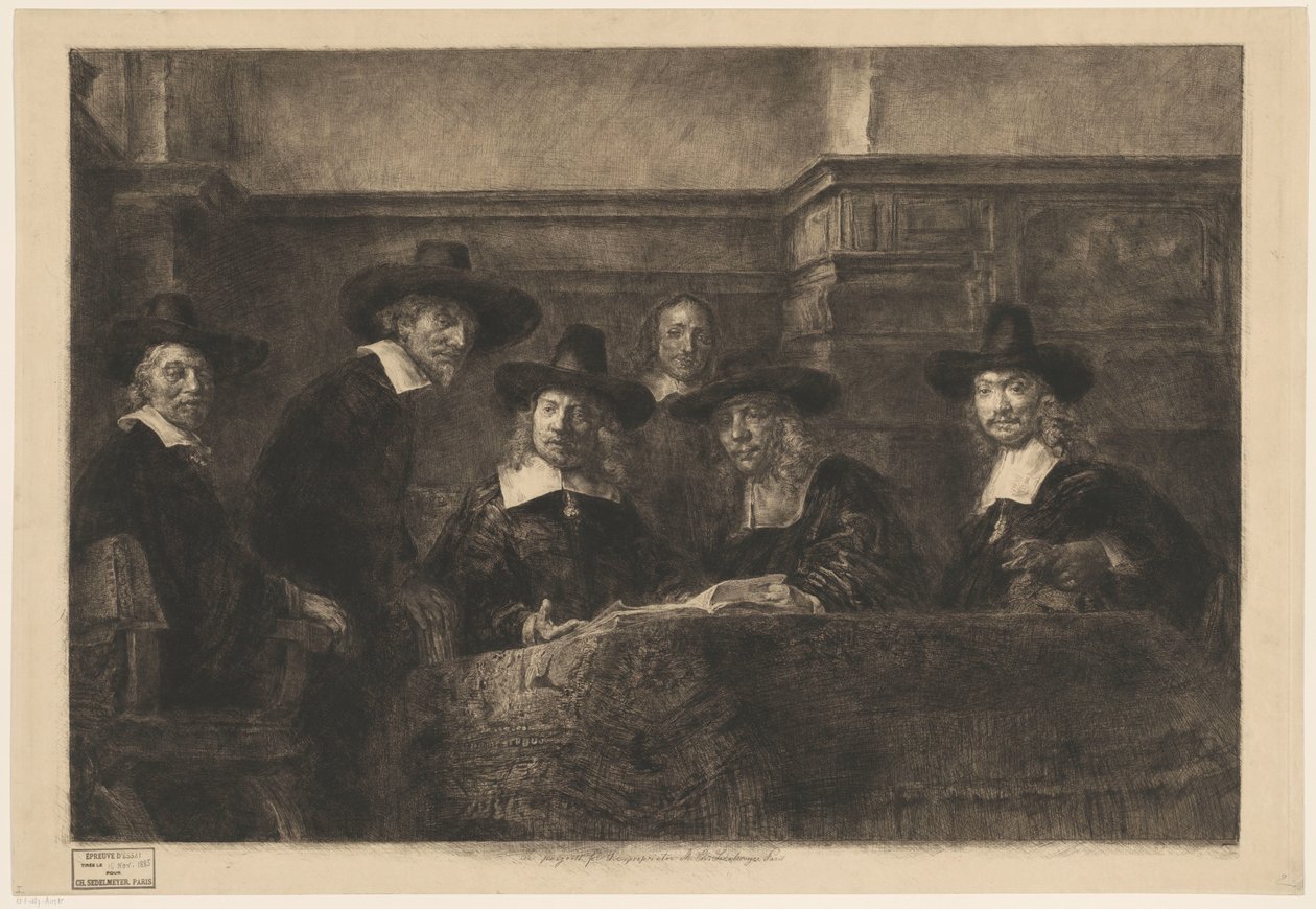 Az acélmesterek Rembrandt után. alkotó: Karl Köpping