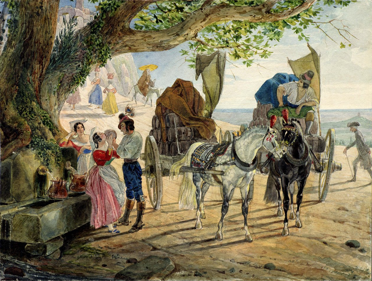 Fete Albanóban, 1830-1833. alkotó: Karl Pavlovich Bryullov