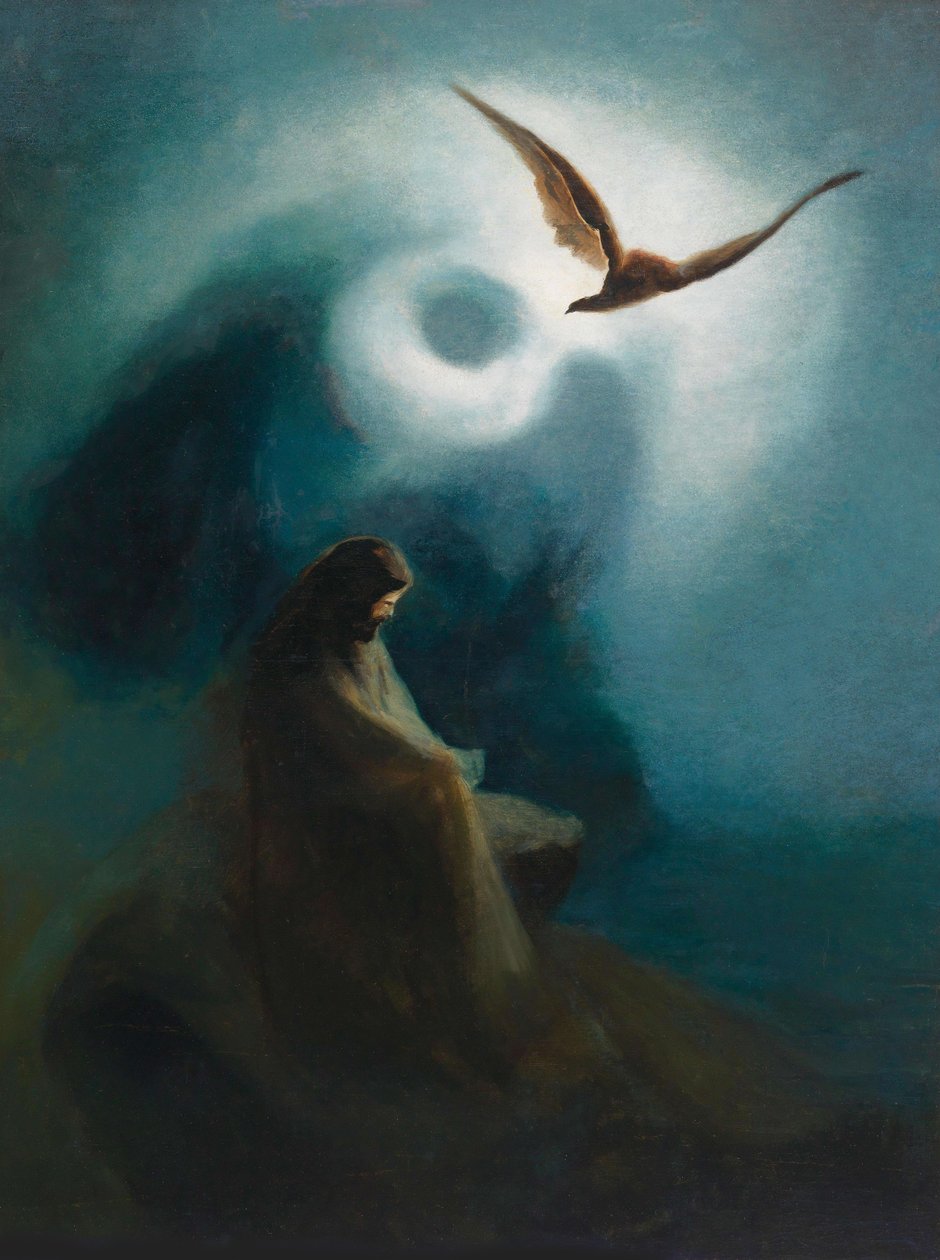 Mártír és keresztre feszített, Helios fia, 1895. alkotó: Karl Wilhelm Diefenbach